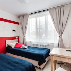 1-комнатные апартаменты студия с 2 односпальными кроватями